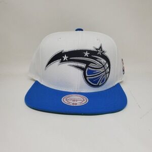 New NBA Mitchell & Ness 2tone XL Logo White Snapback Hat - Orlando Magic